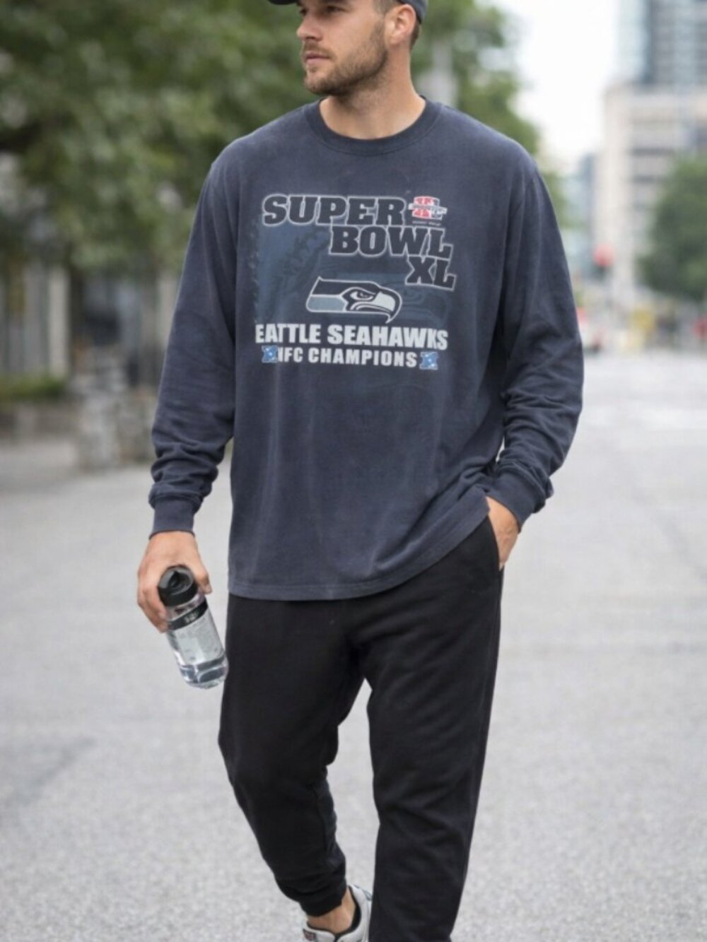 Vintage 2006 Seattle Seahawks Super Bowl XL Tee T-Shirt Delta Y2K NFL Football